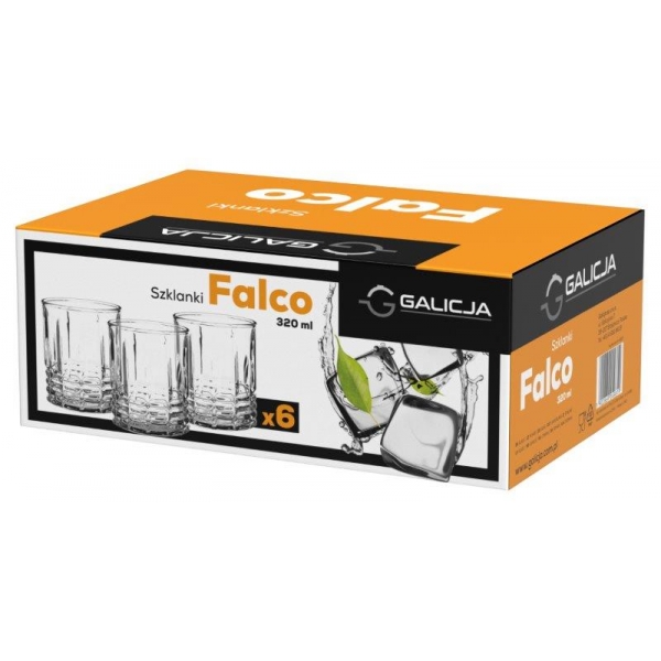 Komplet szklanek niskich FALCO 320 ml 6 sztuk